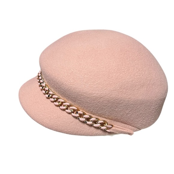 ?NEW w/tag Badgley Mischka Wool Blush Pink Newsboy Cap One Size main image 11